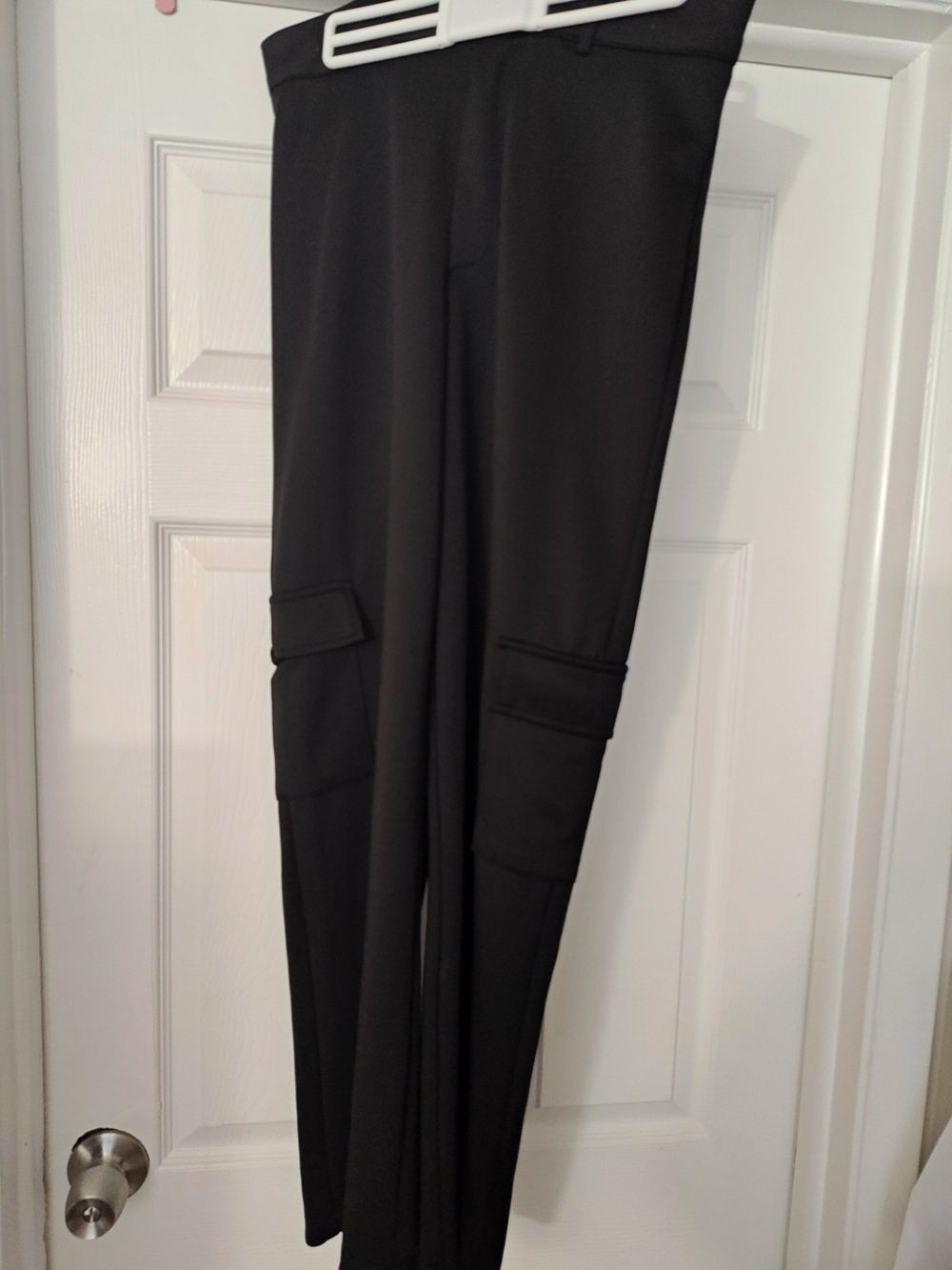 NY Collection Black Skinny Cargo Leggings